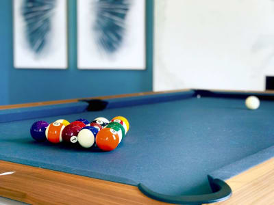 Pool table in the resident lounge at Argon in Oklahoma City, Oklahoma