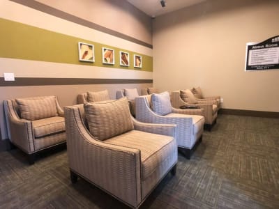 Theater room lounge chairs at The BLVD in San Angelo, Texas