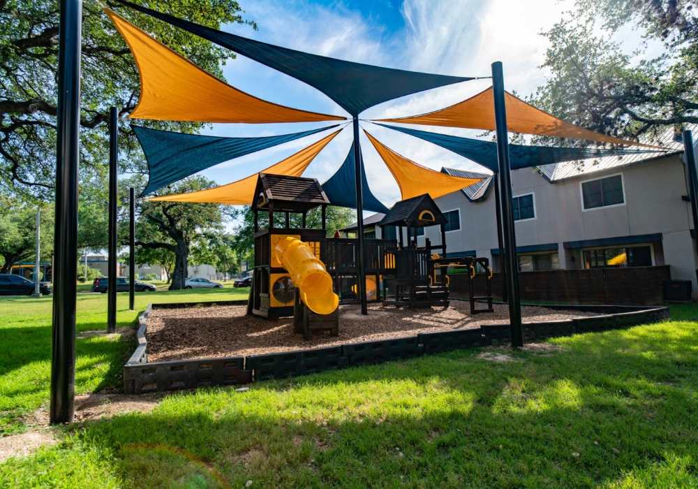 Community playground at The Baxter at Westwood in Austin, Texas