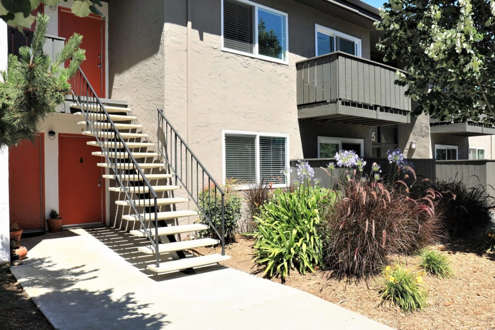 Private balconies and patios at Boynton Gardens Apartments in San Jose, California
