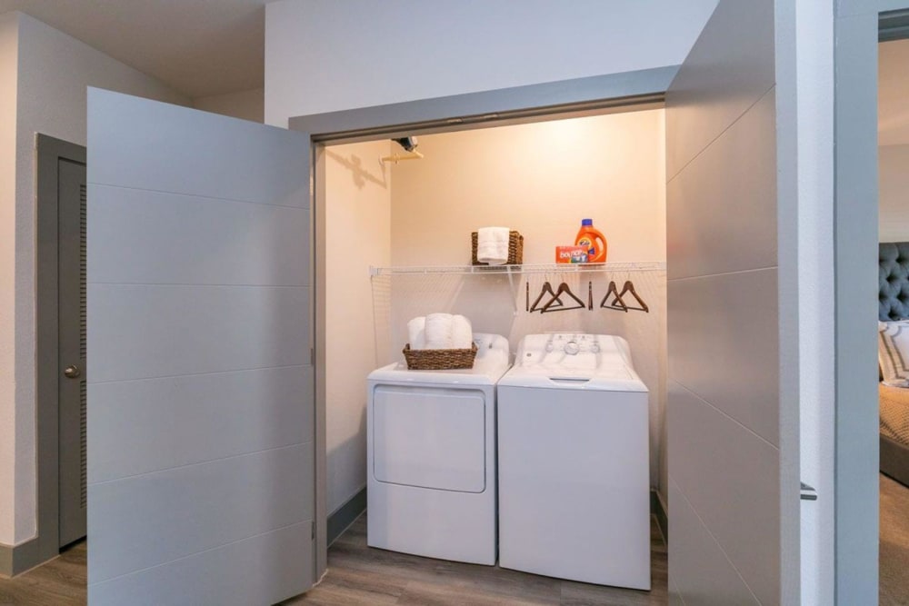 Private washer and dryer in an apartment at Argon in Oklahoma City, Oklahoma