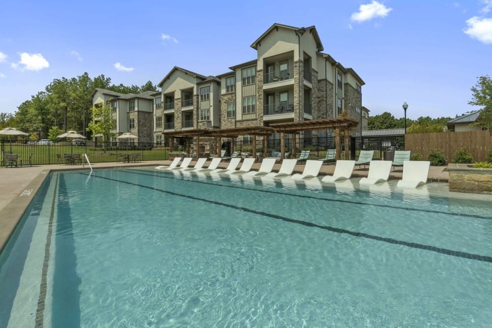 Spacious swimming pool at Auberge of Tyler in Tyler, Texas