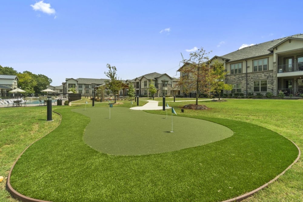 Community putting green at Auberge of Tyler in Tyler, Texas