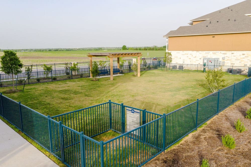 Onsite dog park at Biltmore at the Park in Pflugerville, Texas