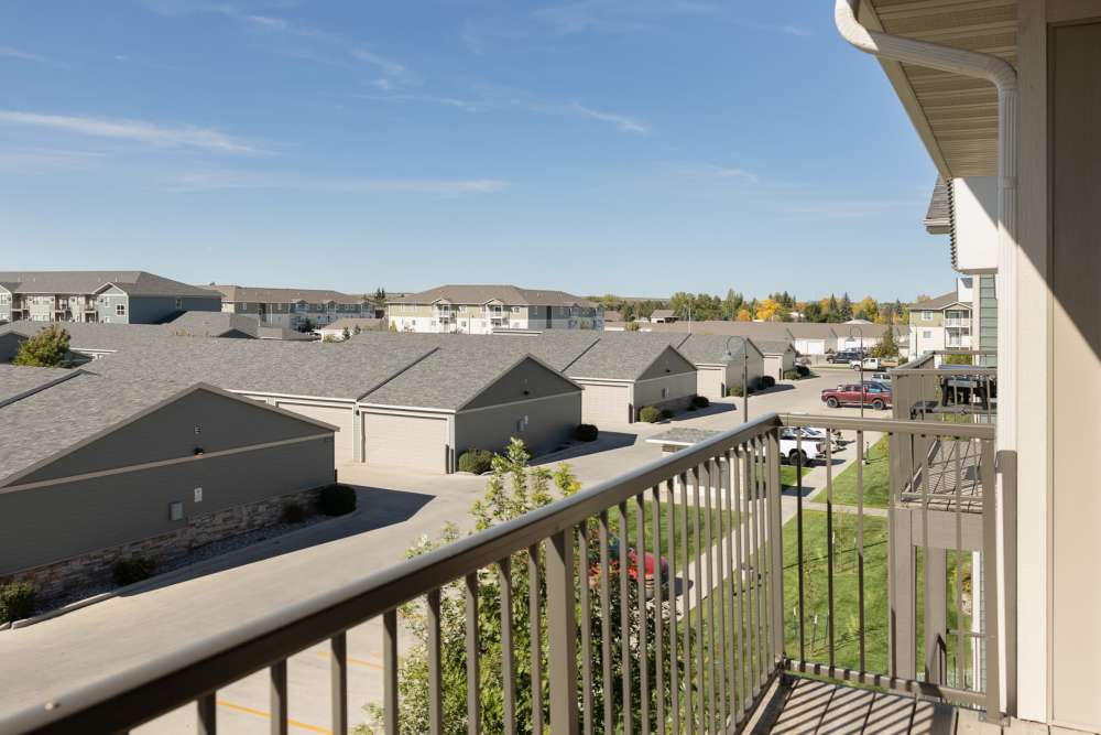 Private balcony at University Commons in Williston, North Dakota