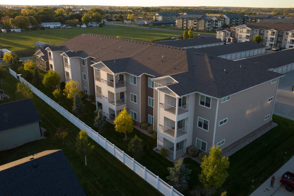 Aerial view of building at Regency Apartment Homes in Williston, North Dakota