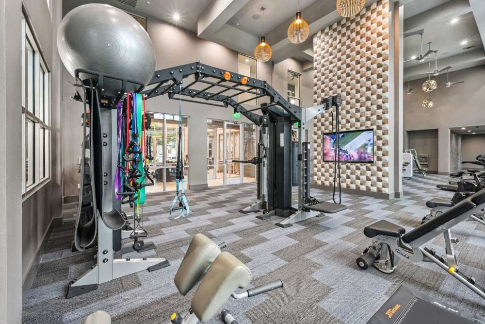 State of the art fitness center at Kade in Dallas, Texas