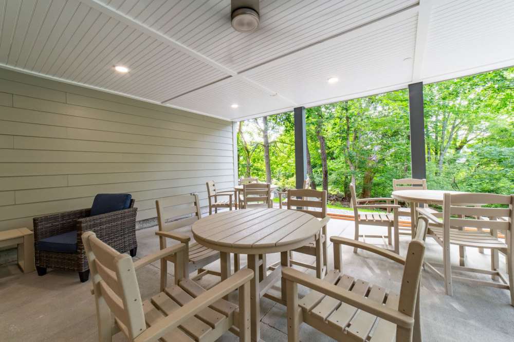 Community dining area at Tavernier Place in Acton,Massachusetts