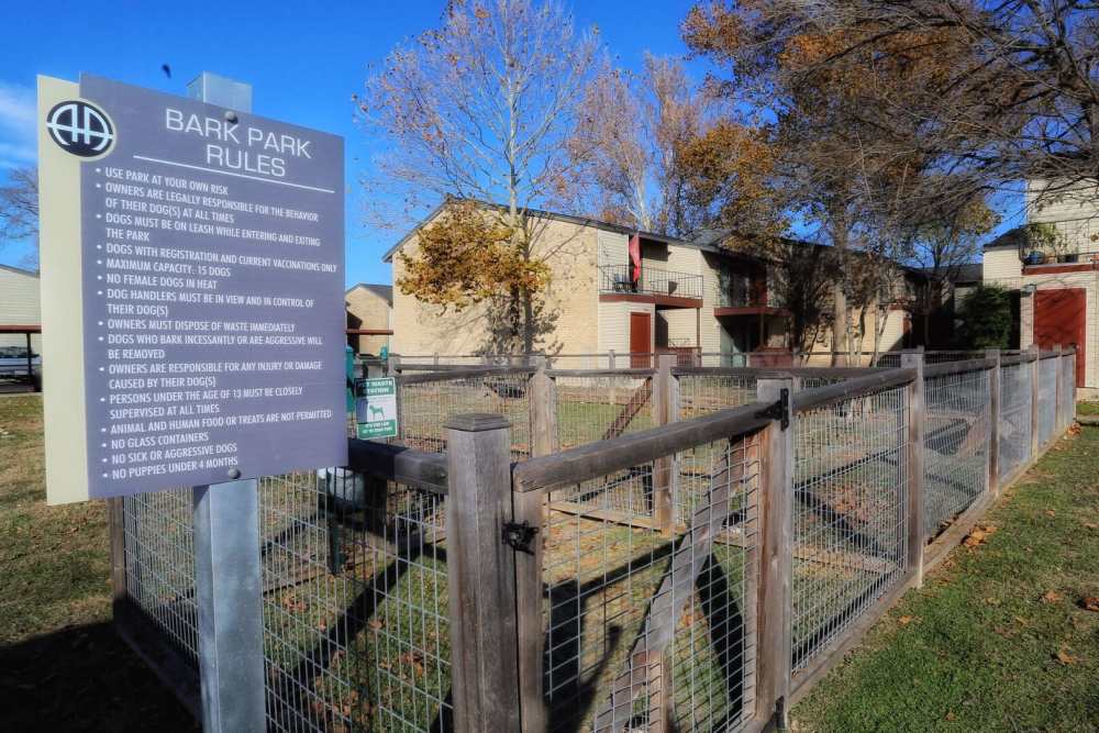 Bark park at Alamo Estates in San Antonio, Texas