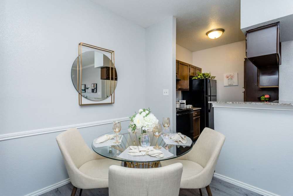 Dining space at Green Tree Place in Houston, Texas