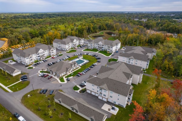 Exterior view of apartment buildings at Winding Creek Apartments in Webster, New York