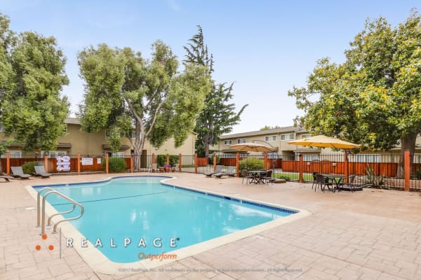 Swimming pool at Washington Townhomes in San Lorenzo, California