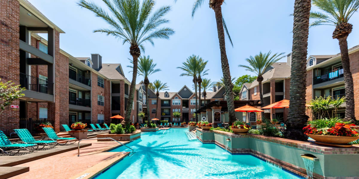 Resort style pool at Marquis on Pin Oak in Houston, Texas