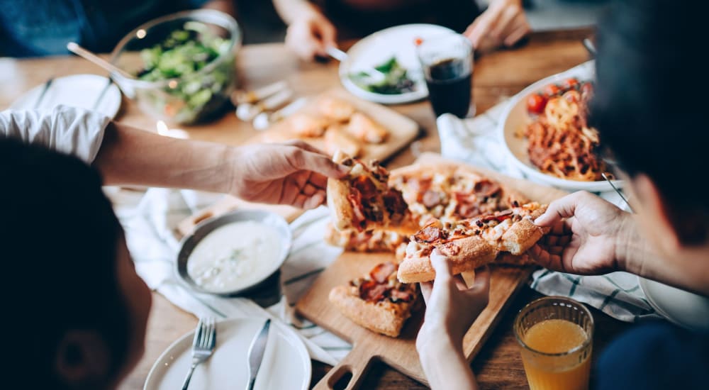 Residents enjoy pizza at their favorite spot near Indian Creek in Reynoldsburg, Ohio