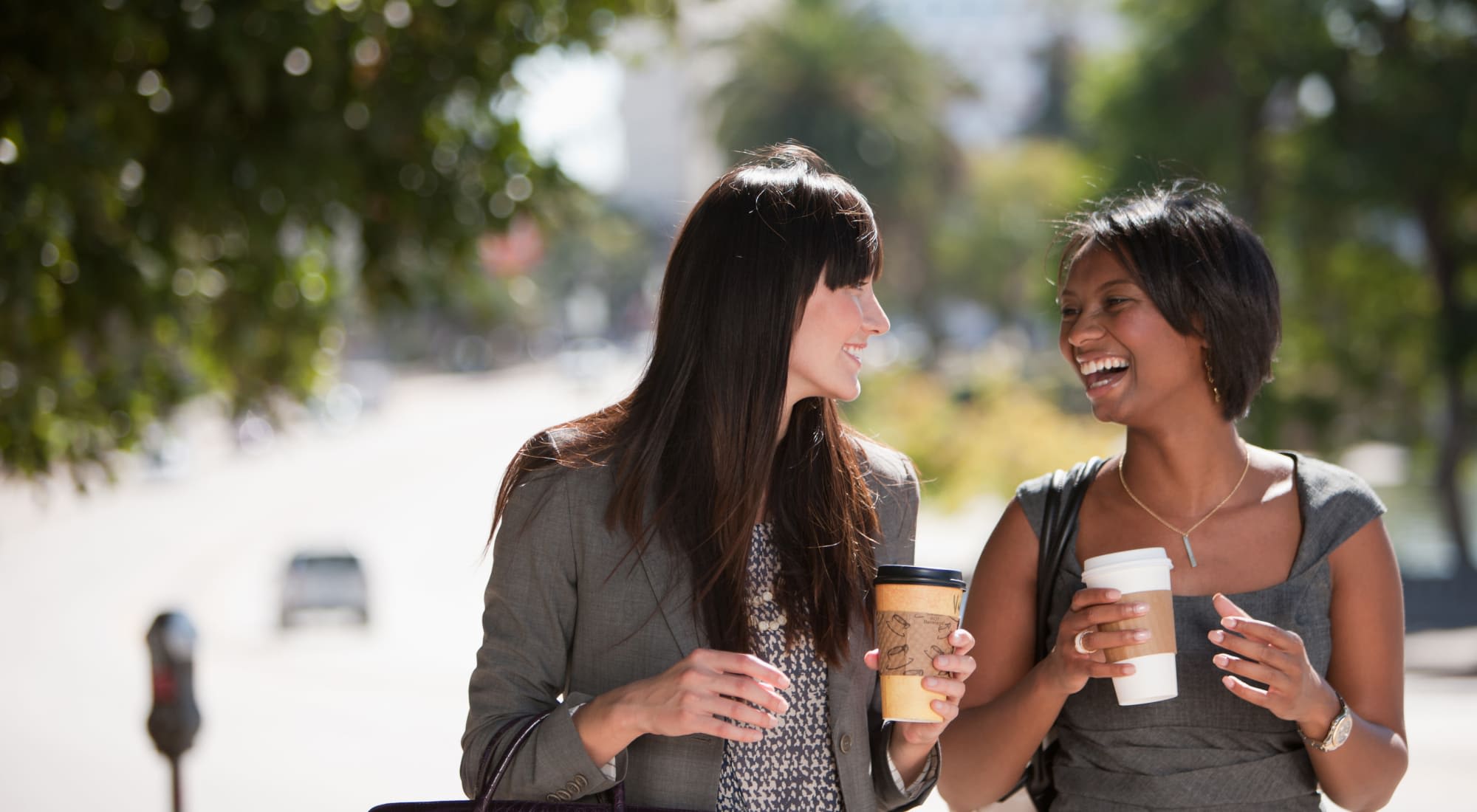Residents drinking coffee near The Chateau Apartments in Mountain View, California