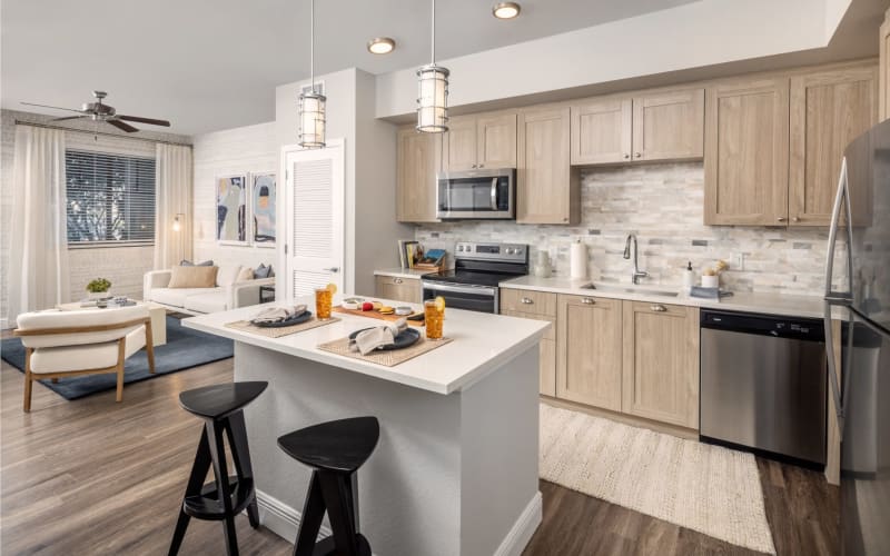 Bright kitchen at Locklyn West Palm in West Palm Beach, Florida