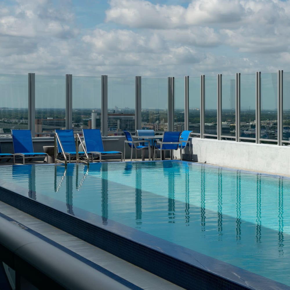 Panoramic city views from the rooftop pool at CitiTower in Orlando, Florida
