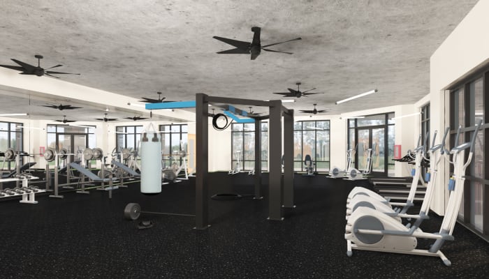 Fitness equipment at 511 Meeting in Charleston, South Carolina