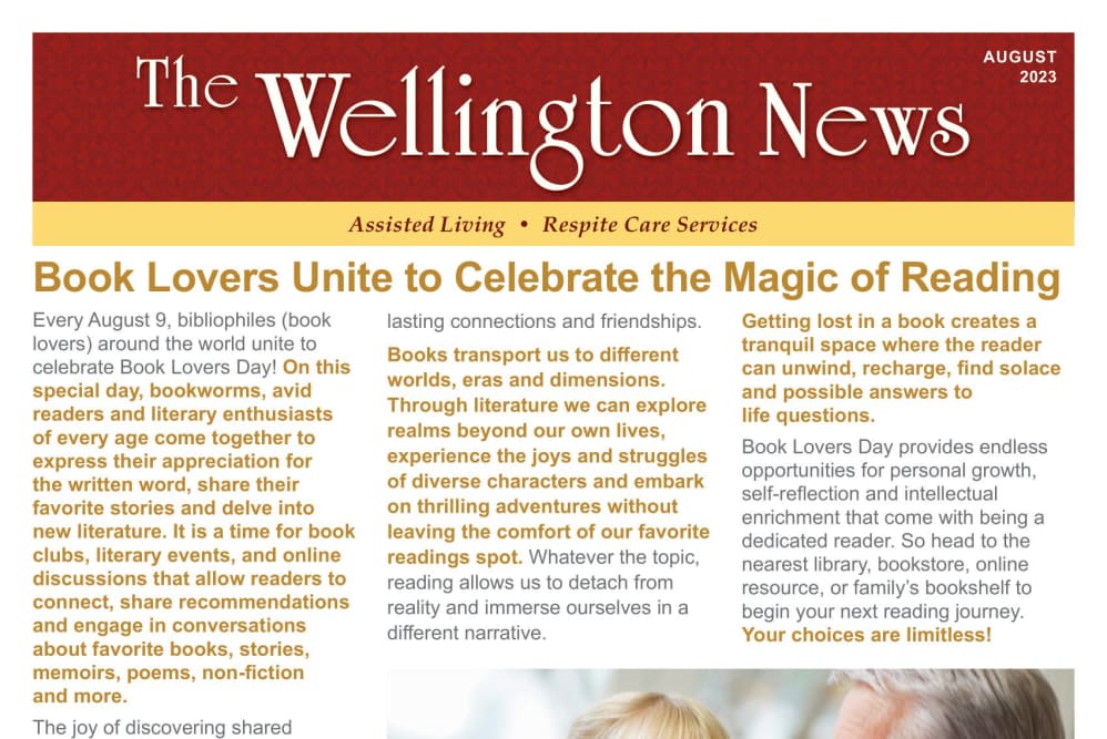 August 2023 Newsletter at Wellington Place at Biron in Wisconsin Rapids, Wisconsin