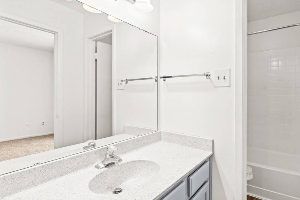 Bathroom with vanity at Plantation West in Hurst, Texas