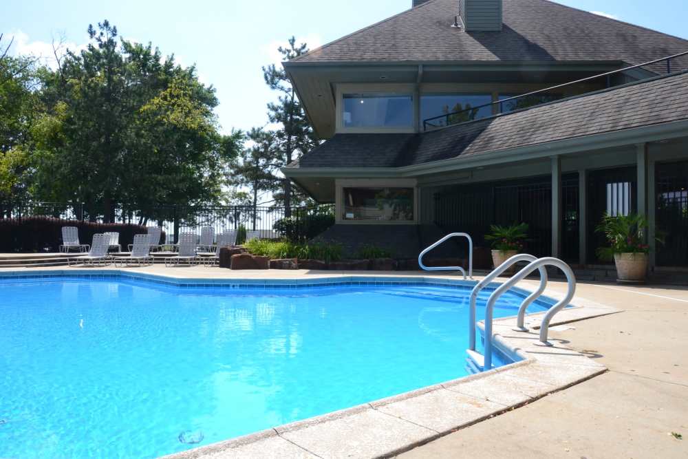 Sparkling pool at Stonehaven Apartments in Hazelwood,Missouri