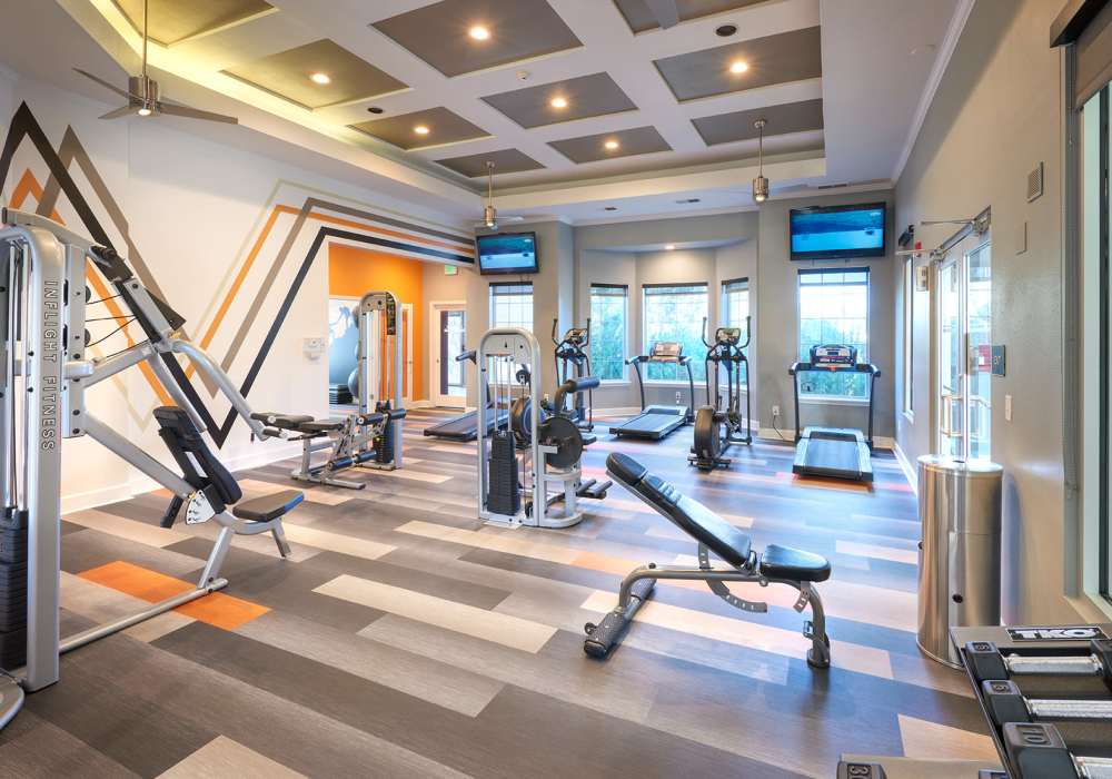 Fitness center at Legend Oaks Apartments in Aurora, Colorado