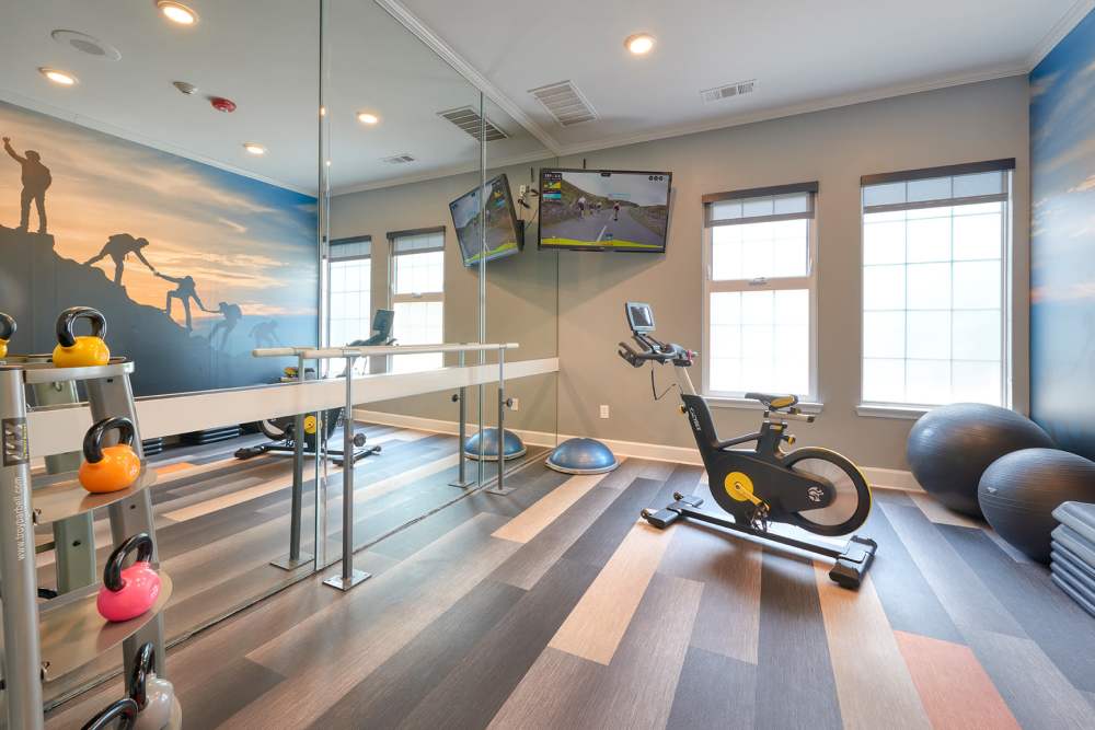 Fitness center at Legend Oaks Apartments in Aurora, Colorado