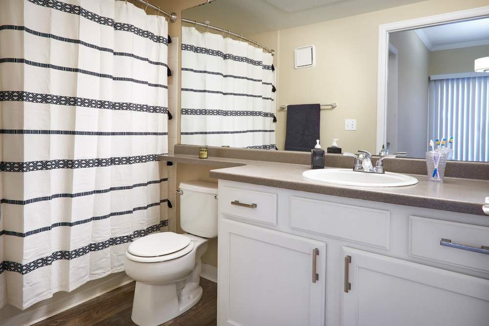 Bathroom at Skyecrest Apartments in Lakewood, Colorado