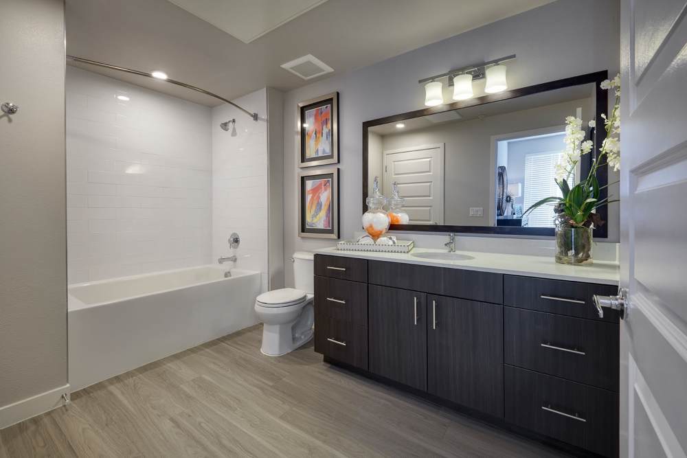 Bathroom at Strata Apartments in Denver, Colorado 