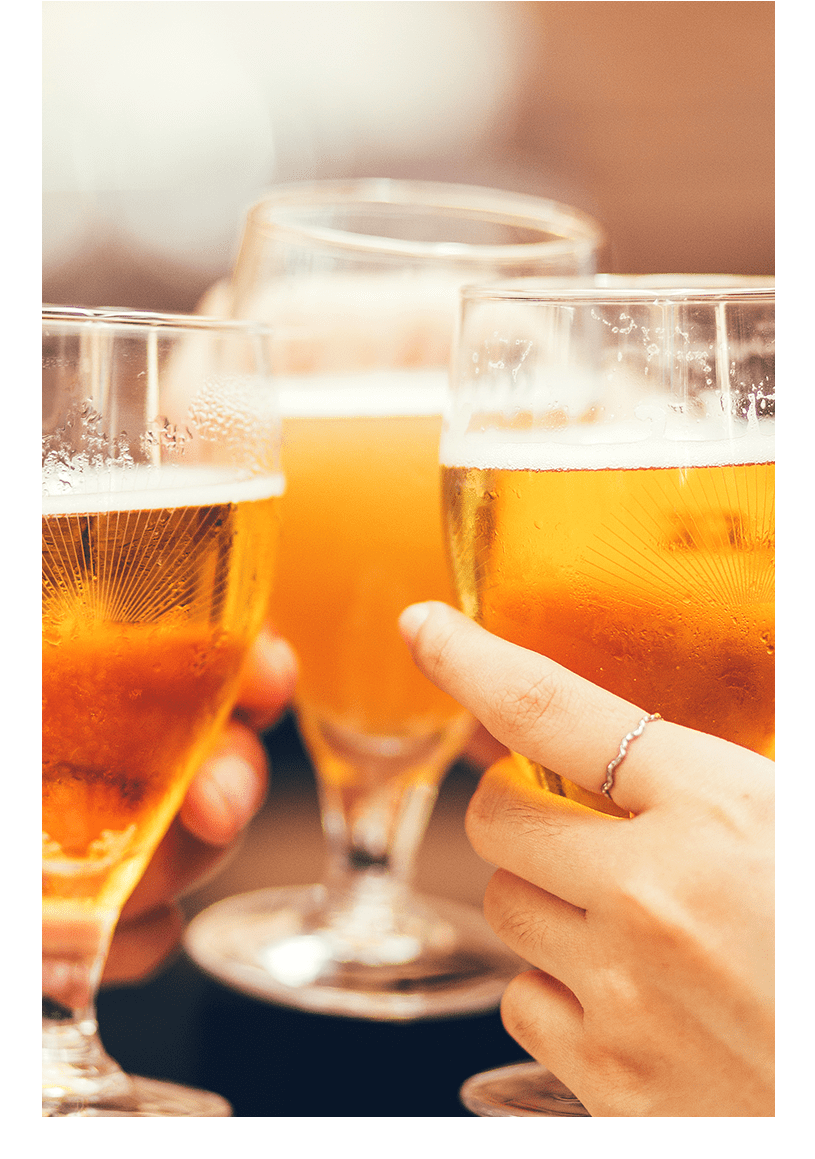 Round of craft beers at a pub near The Wayland in St Petersburg, Florida
