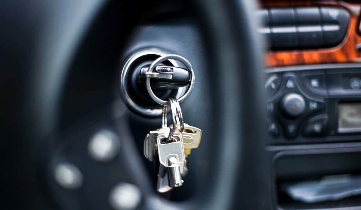 Car keys in car at Somerset Court in Baltimore, Maryland