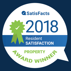 The Retreat Apartments is the 2018 Resident Satisfaction property award winner