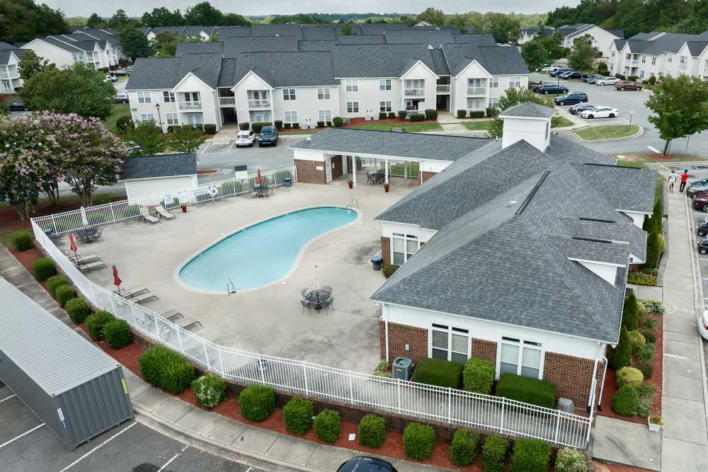 Aerial view of community at Cloisters of Concord in Concord, North Carolina