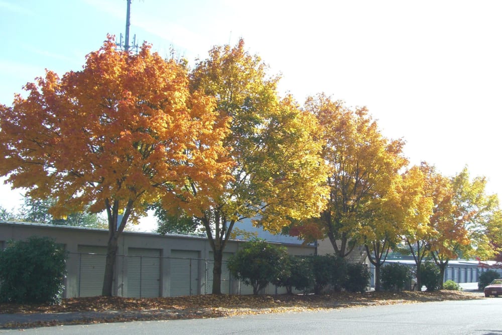 The fence around units at East Vancouver Self Storage in Vancouver, Washington