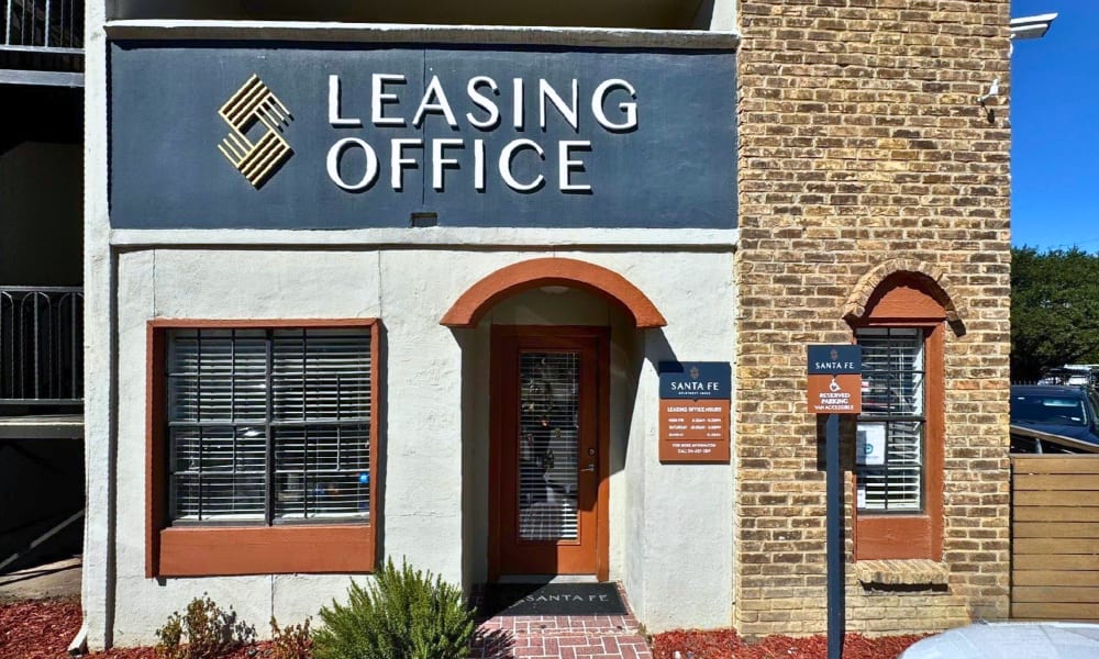 Leasing office at Santa Fe Apartments in Dallas, Texas