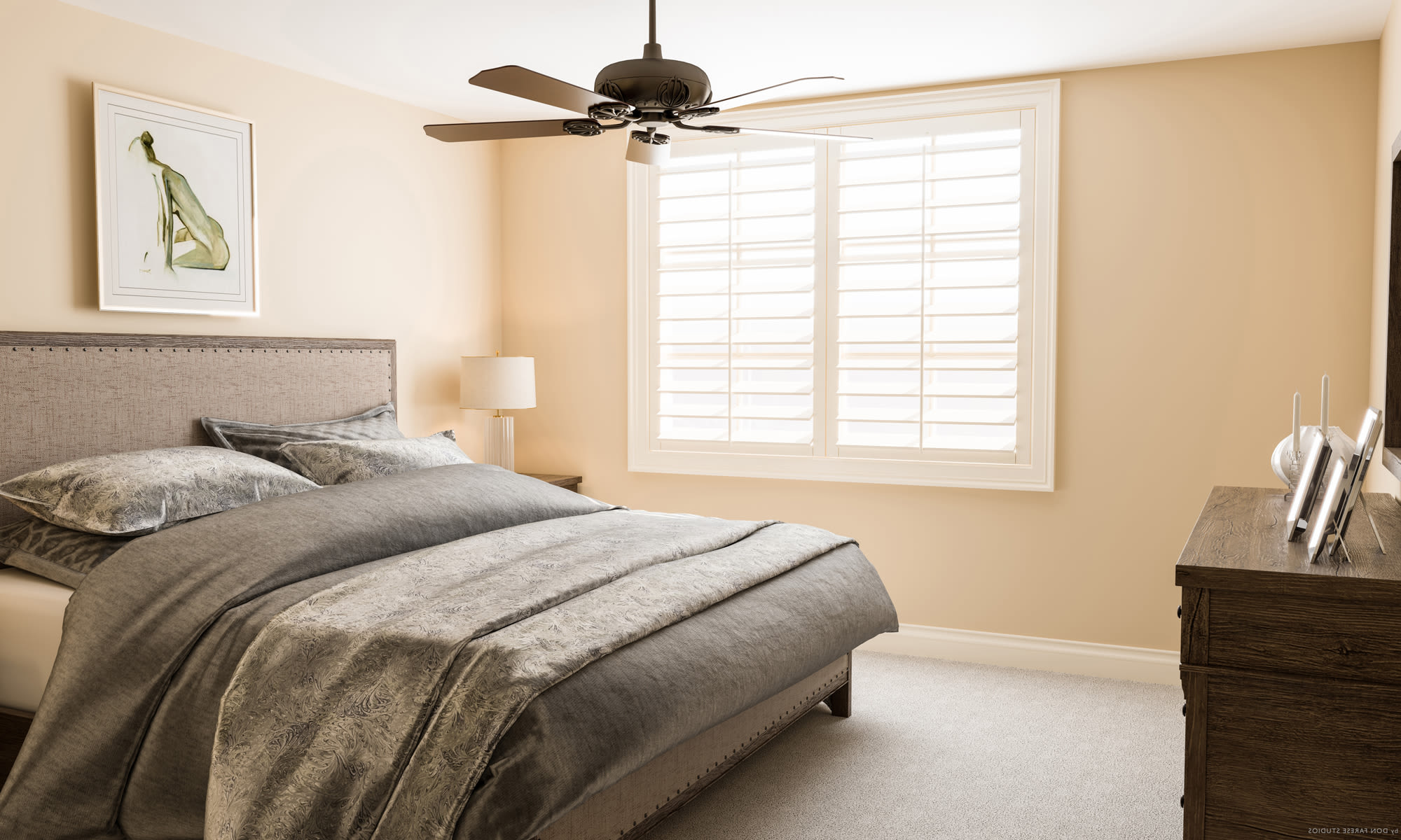Cozy bedroom at The Park at Copper Creek, in Chandler, Arizona