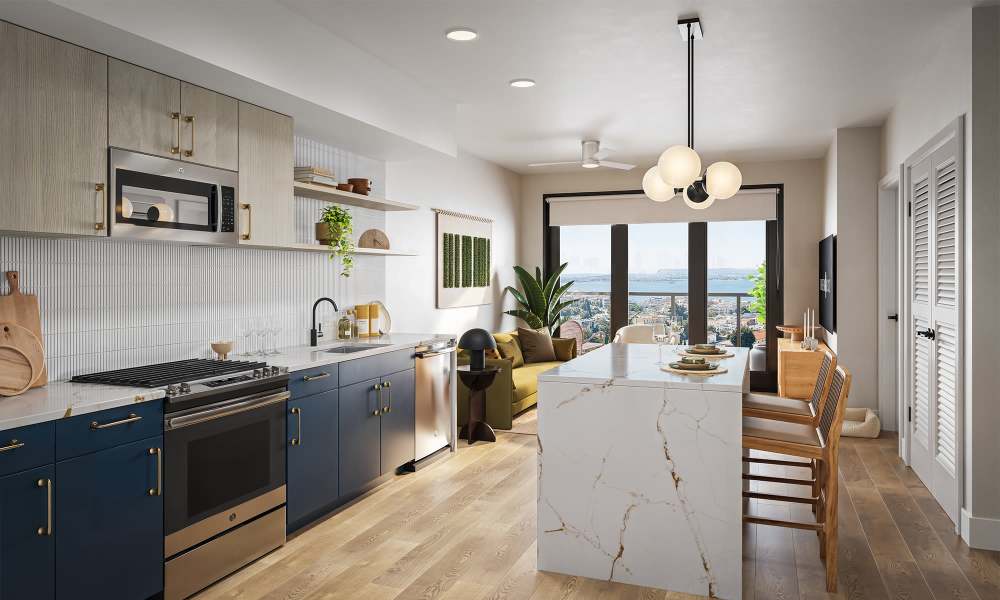 Modern kitchen at Treehouse in San Diego, California