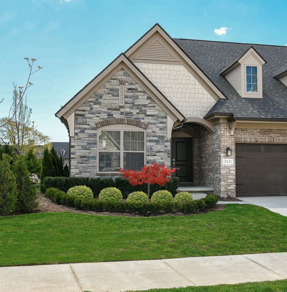 Duet home exterior at Blossom Ridge in Oakland Charter Township, Michigan