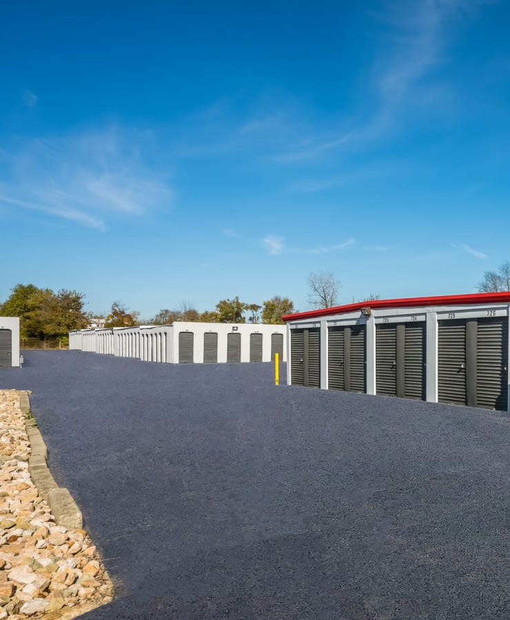 Large outdoor self storage units at StorQuest Economy Self Storage in Trotwood, Ohio