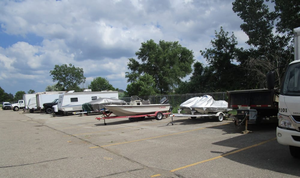 Boat and RV parking at Compass Self Storage in Roseville, MI