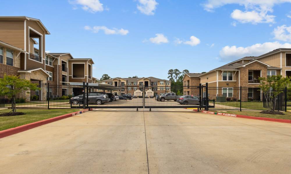 Entrance gate of an apartment at Harvest Creek in Marshall,Texas