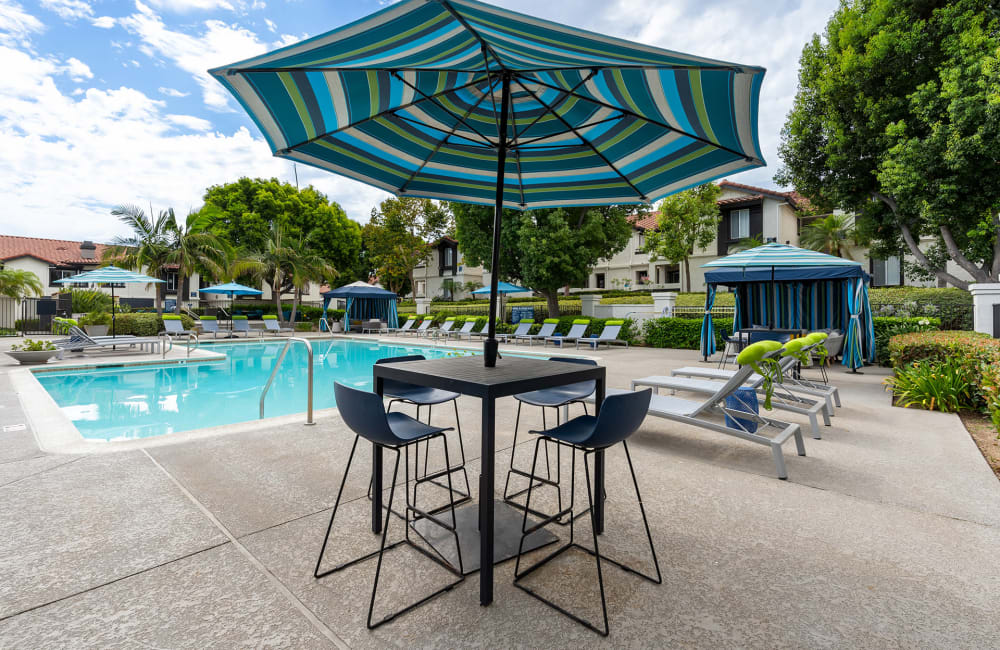 Tranquil pool at Brookwood Villas in Corona, California