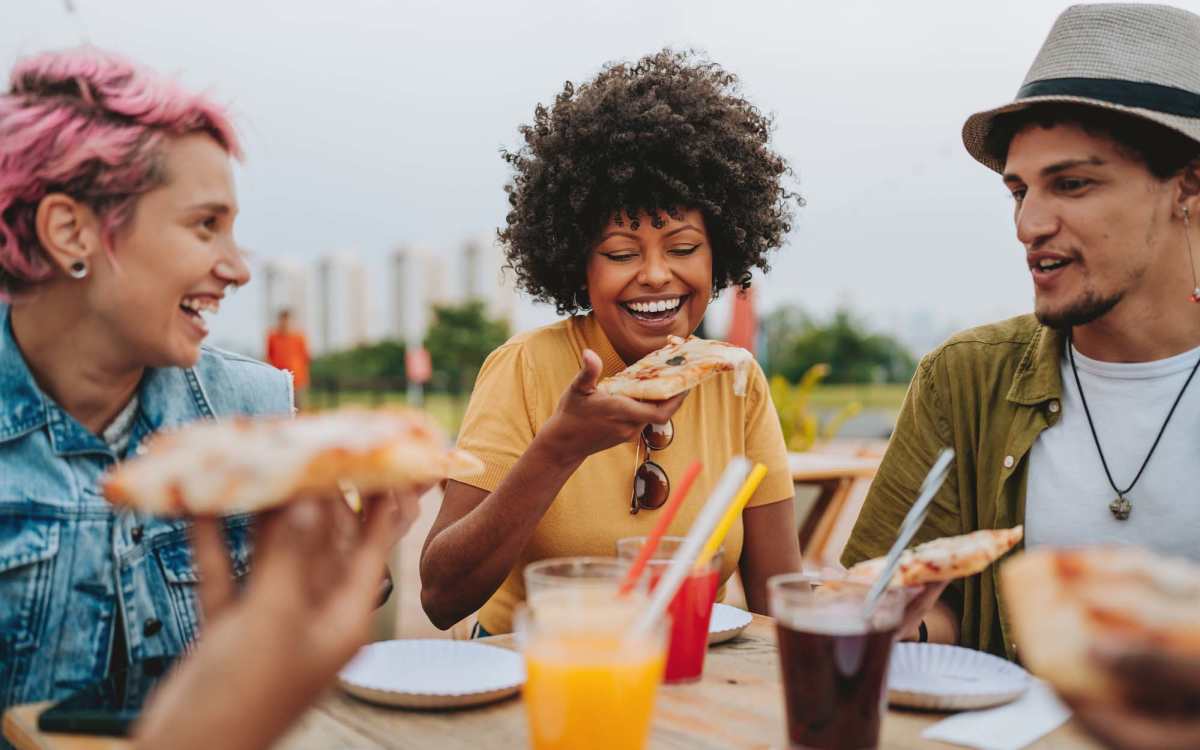 Residents enjoying drinks near Terraces at Manchester in Richmond, Virginia