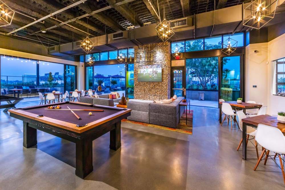 Pool table at The George Apartment Homes in Anaheim, California