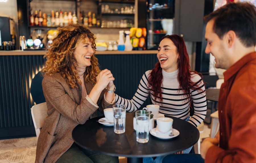 Residents enjoying coffee at a cafe near Pacific Landing in Murrieta, California