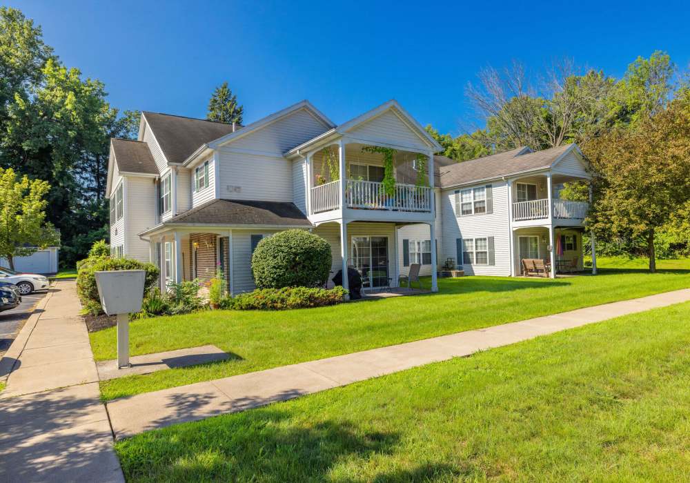 Exterior view of apartment at Heritage Park Apartments & Townhomes in Webster, New York