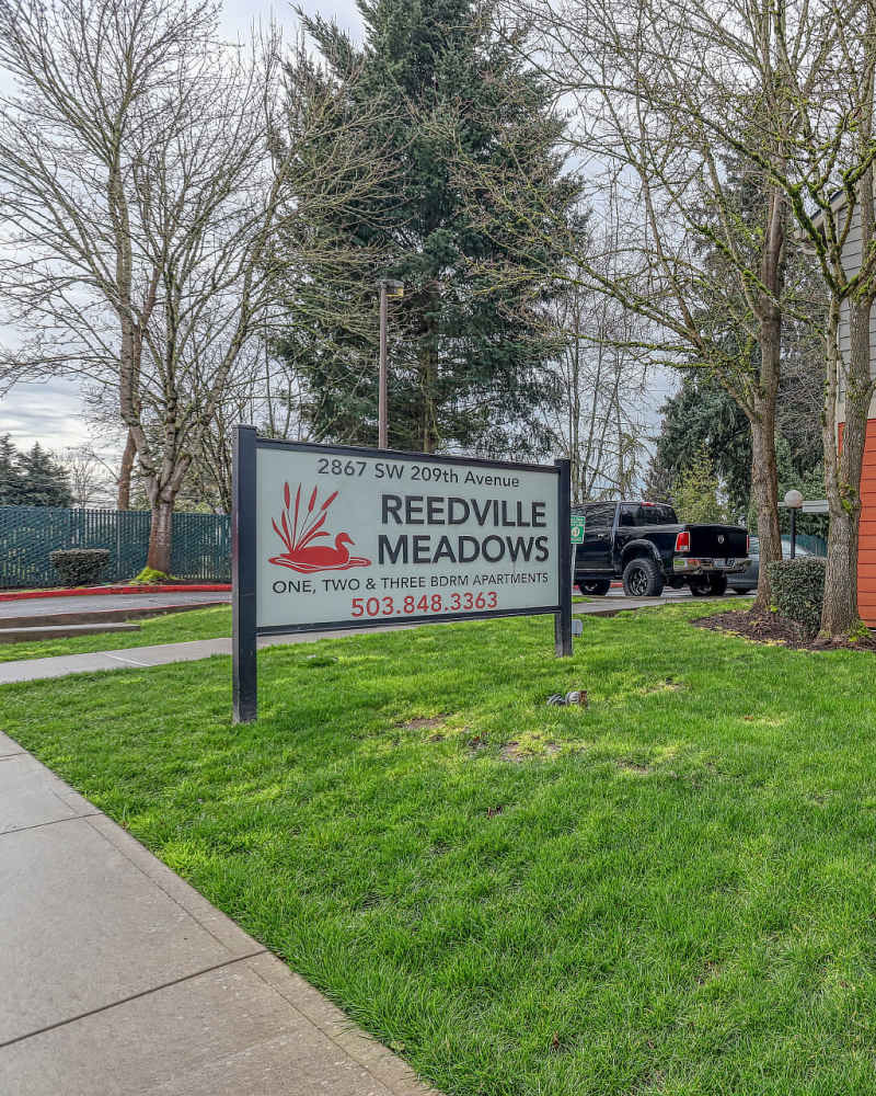 SIgnage of Reedville Meadows in Beaverton, Oregon