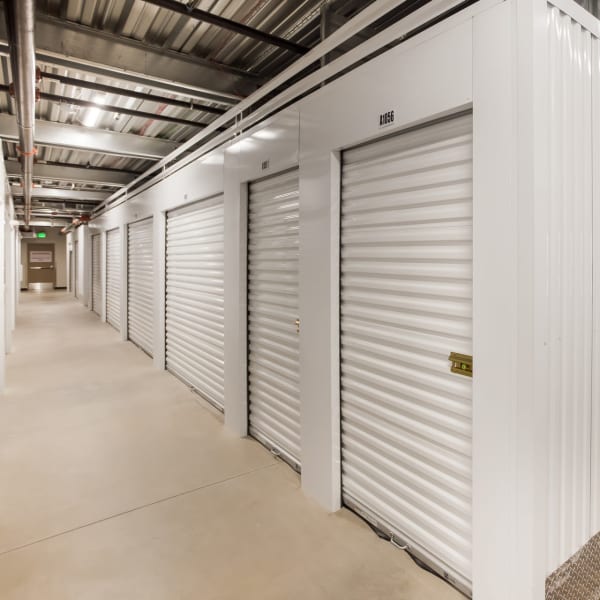 White doors on indoor units at StorQuest Self Storage in Castle Rock, Colorado