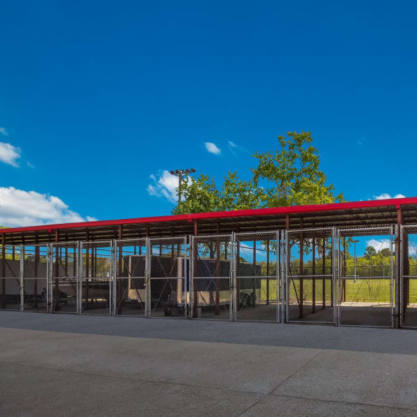 Covered RV, Boat, and Auto storage at StorQuest Economy Self Storage in Tomball, Texas