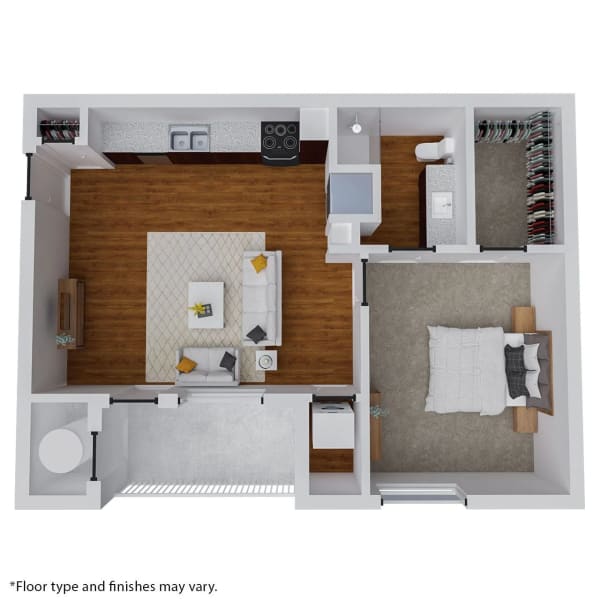 RESIDENCE 2, 1 BED 1 BATH, 682 Square feet